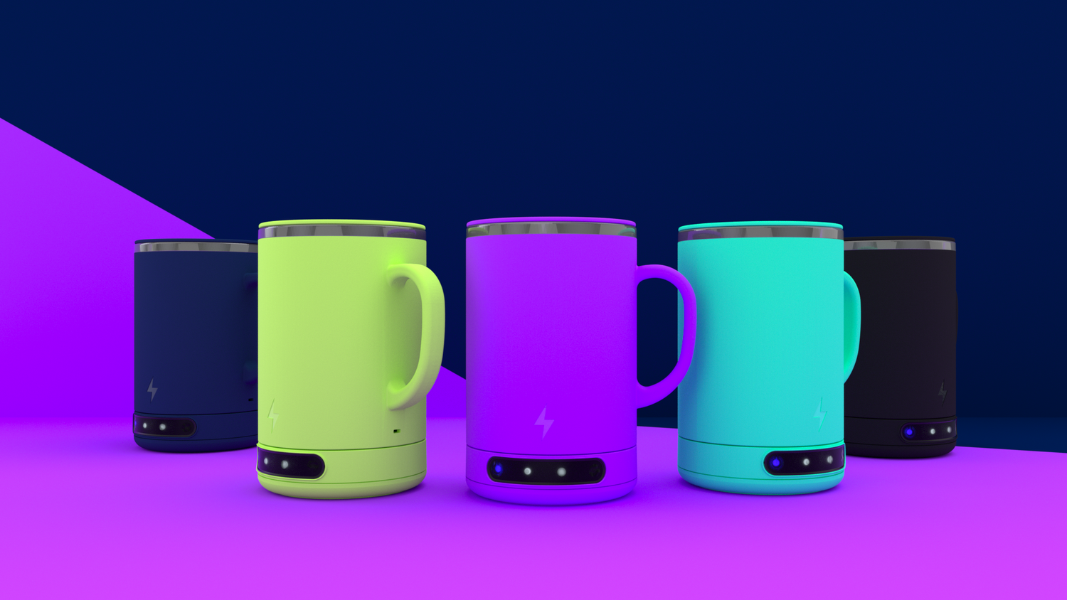 BOLT heated smart mugs multicoloured mug lineup